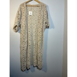 NWT Do Everything in Love Cream Crochet Cardigan